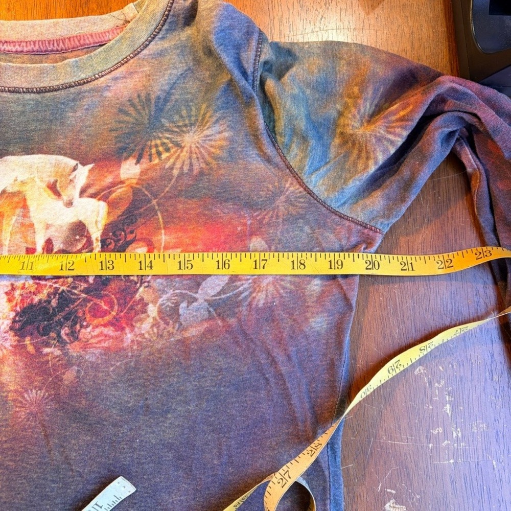 North River Outfitters Horse Graphic Long Sleeve Tee Sz Medium Ethereal Western - Picture 7 of 8